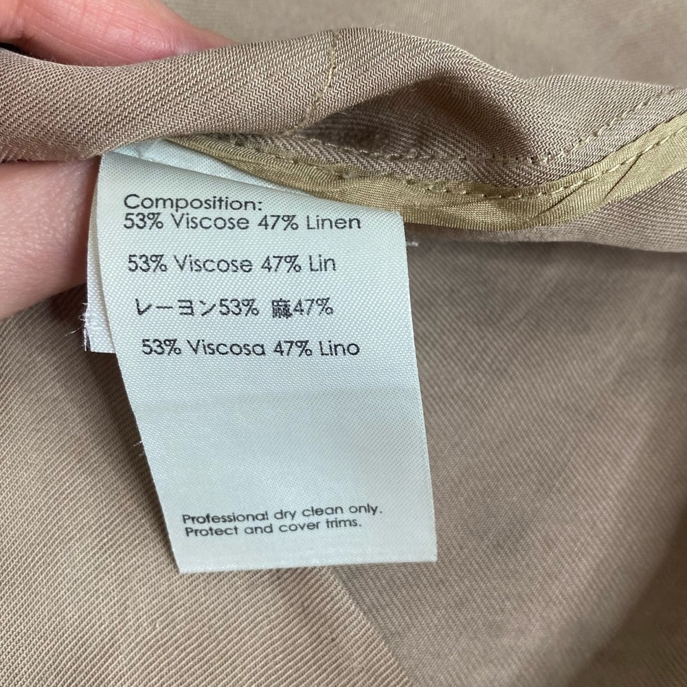 3.1 Phillip Lim Tan Sleeveless Linen Belted Twill Shirt Dress - Size 2 - Picture 6 of 11